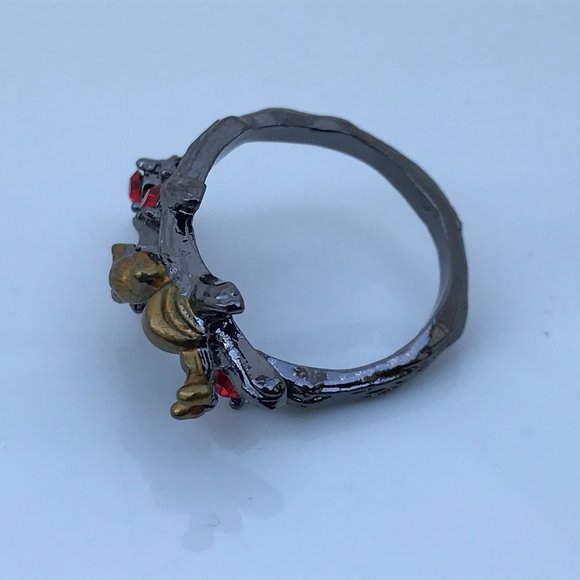 Women Ring Gold/Black Tone Branch and Snail Red - Picture 8 of 8